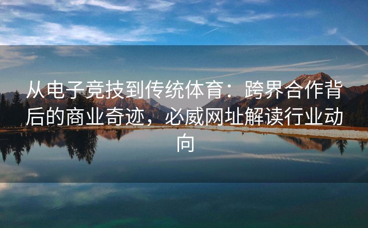从电子竞技到传统体育：跨界合作背后的商业奇迹，必威网址解读行业动向